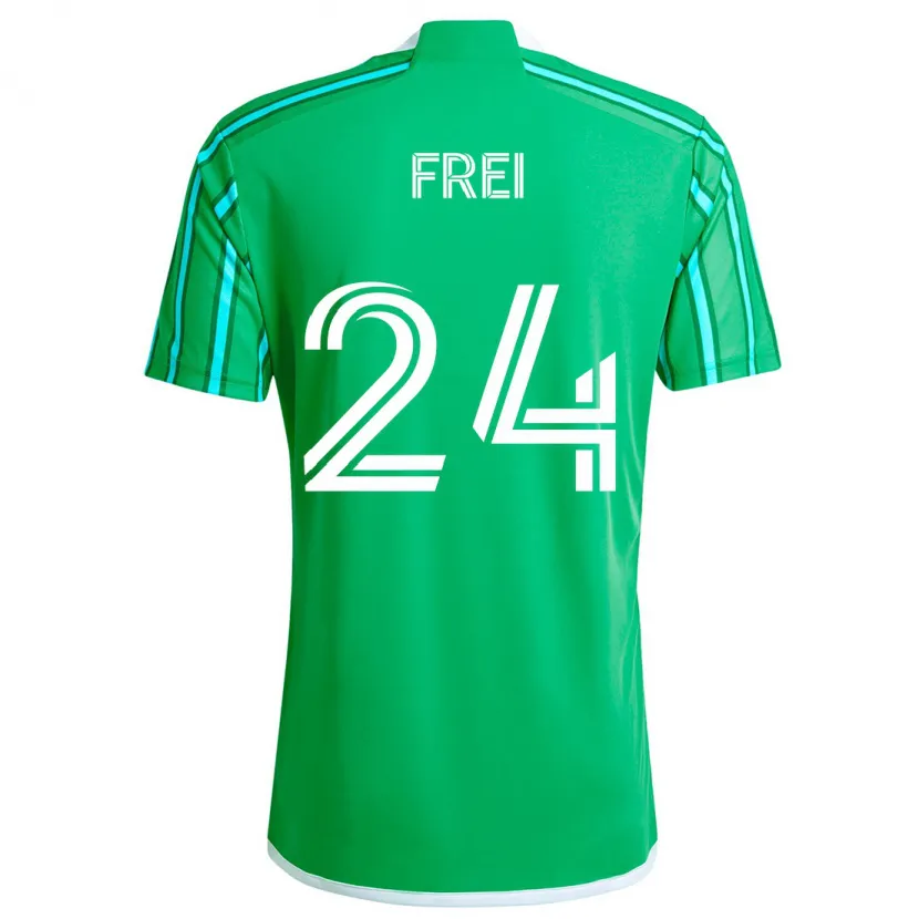 Danxen Kid Stefan Frei #24 Green White Home Jersey 2024/25 T-Shirt