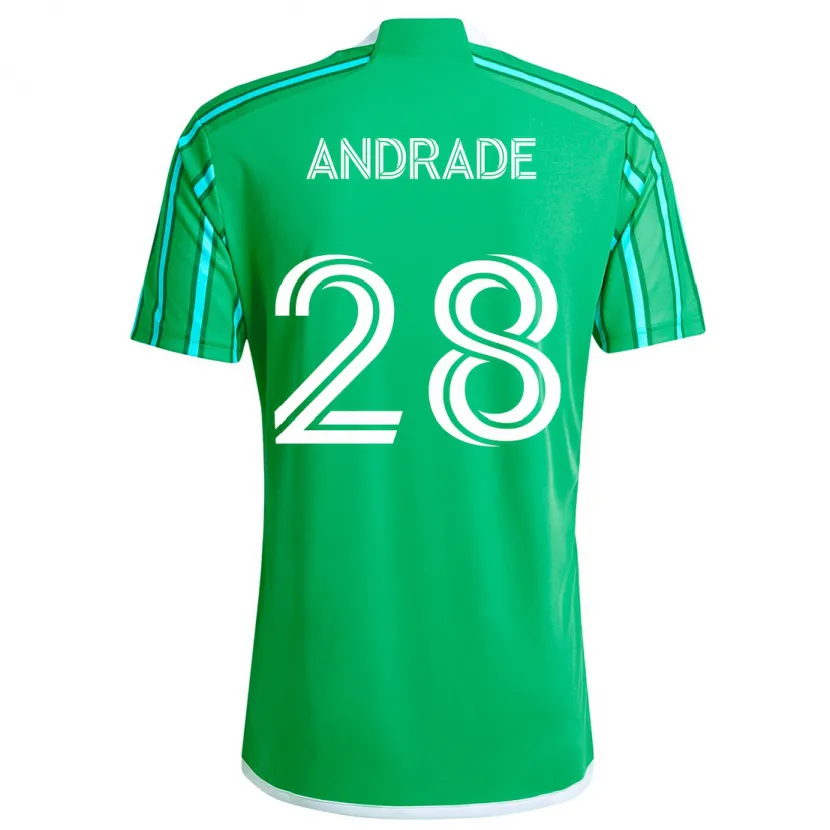 Danxen Kid Yeimar Gómez Andrade #28 Green White Home Jersey 2024/25 T-Shirt