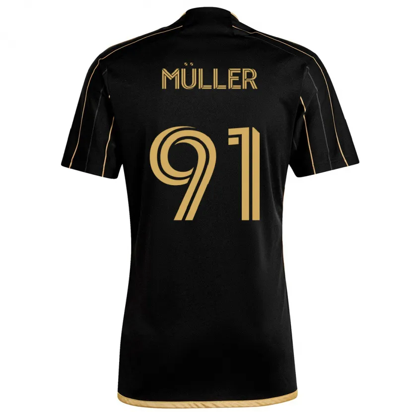 Danxen Kid Luis Müller #91 Black Gold Home Jersey 2024/25 T-Shirt