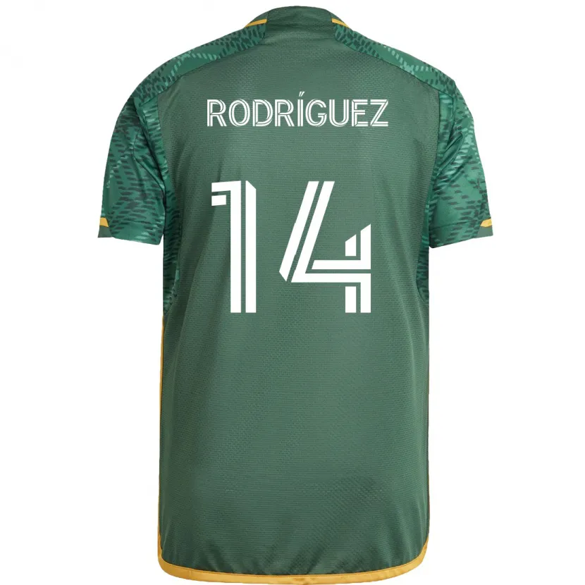 Danxen Kid Jonathan Rodríguez #14 Green Orange Home Jersey 2024/25 T-Shirt