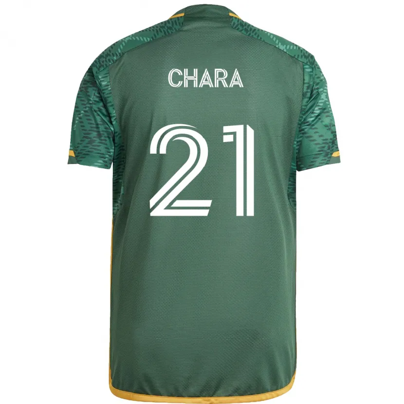 Danxen Kid Diego Chará #21 Green Orange Home Jersey 2024/25 T-Shirt