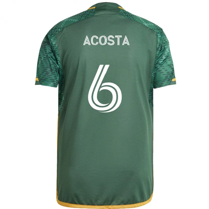 Danxen Kid Bryan Acosta #6 Green Orange Home Jersey 2024/25 T-Shirt