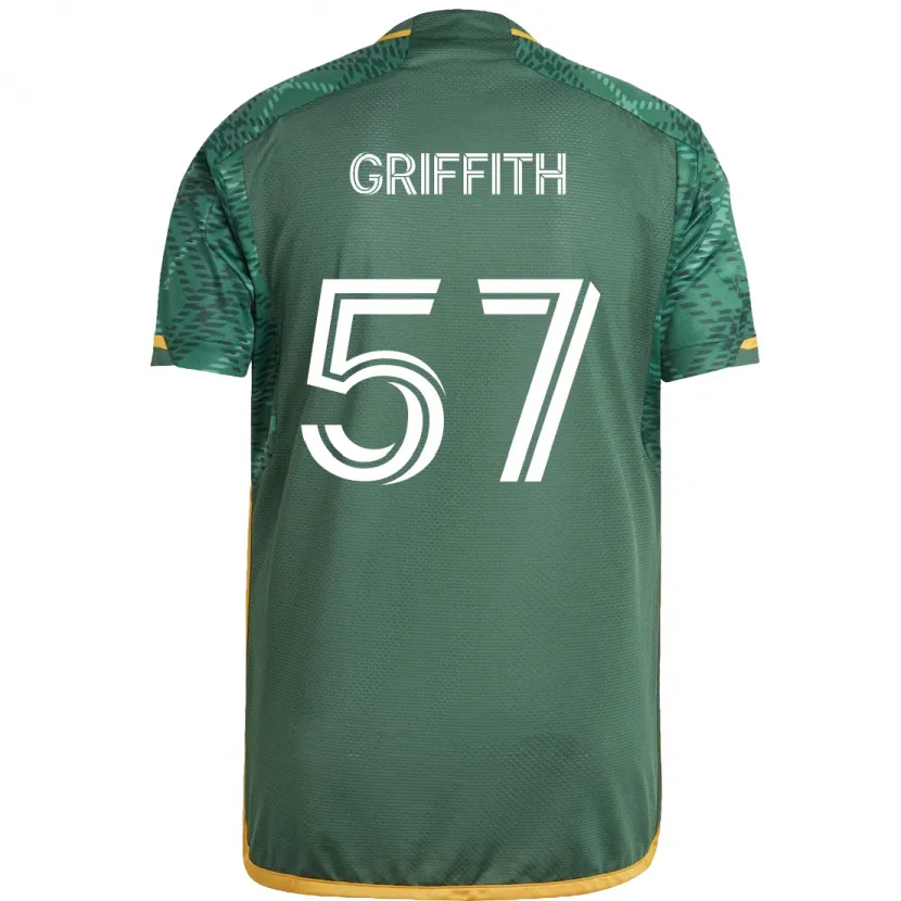 Danxen Kid Víctor Griffith #57 Green Orange Home Jersey 2024/25 T-Shirt