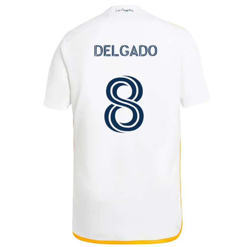 Danxen Kid Mark Delgado #8 White Yellow Home Jersey 2024/25 T-Shirt