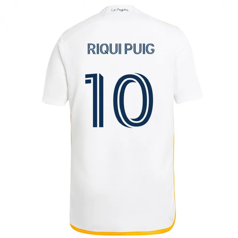 Danxen Kid Riqui Puig #10 White Yellow Home Jersey 2024/25 T-Shirt