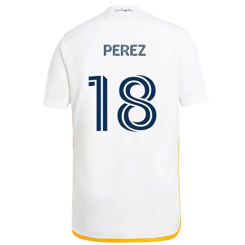 Danxen Kid Jonathan Pérez #18 White Yellow Home Jersey 2024/25 T-Shirt