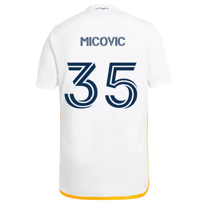 Danxen Kid Novak Micovic #35 White Yellow Home Jersey 2024/25 T-Shirt