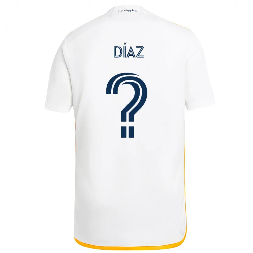 Danxen Kid Carlos Díaz #0 White Yellow Home Jersey 2024/25 T-Shirt