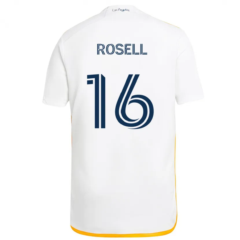 Danxen Kid Uri Rosell #16 White Yellow Home Jersey 2024/25 T-Shirt