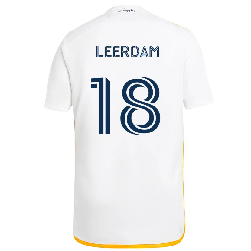 Danxen Kid Kelvin Leerdam #18 White Yellow Home Jersey 2024/25 T-Shirt