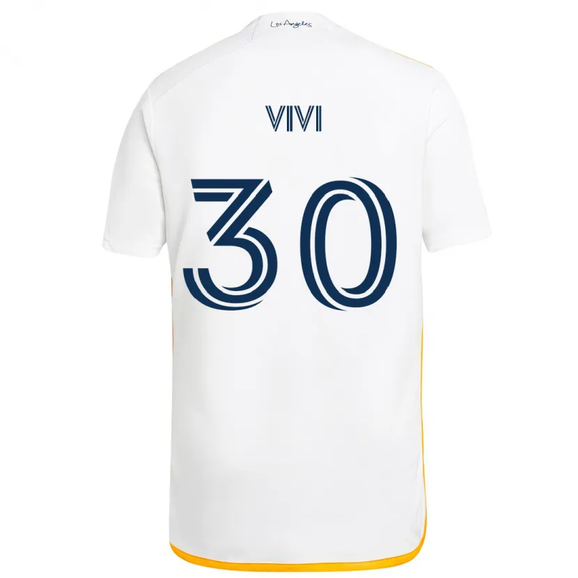 Danxen Kid Gino Vivi #30 White Yellow Home Jersey 2024/25 T-Shirt