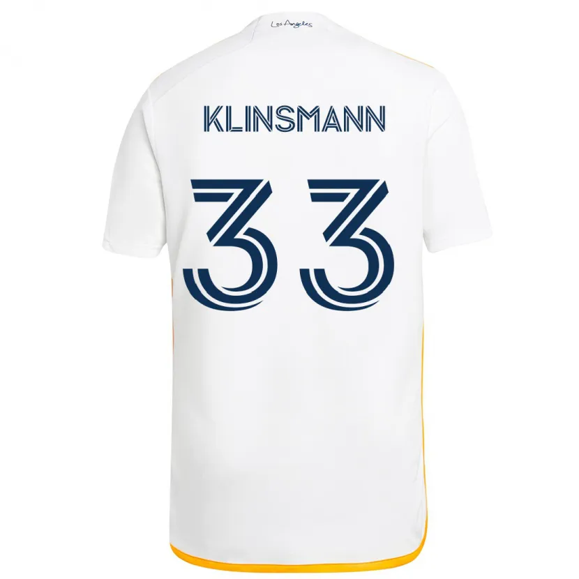 Danxen Kid Jonathan Klinsmann #33 White Yellow Home Jersey 2024/25 T-Shirt