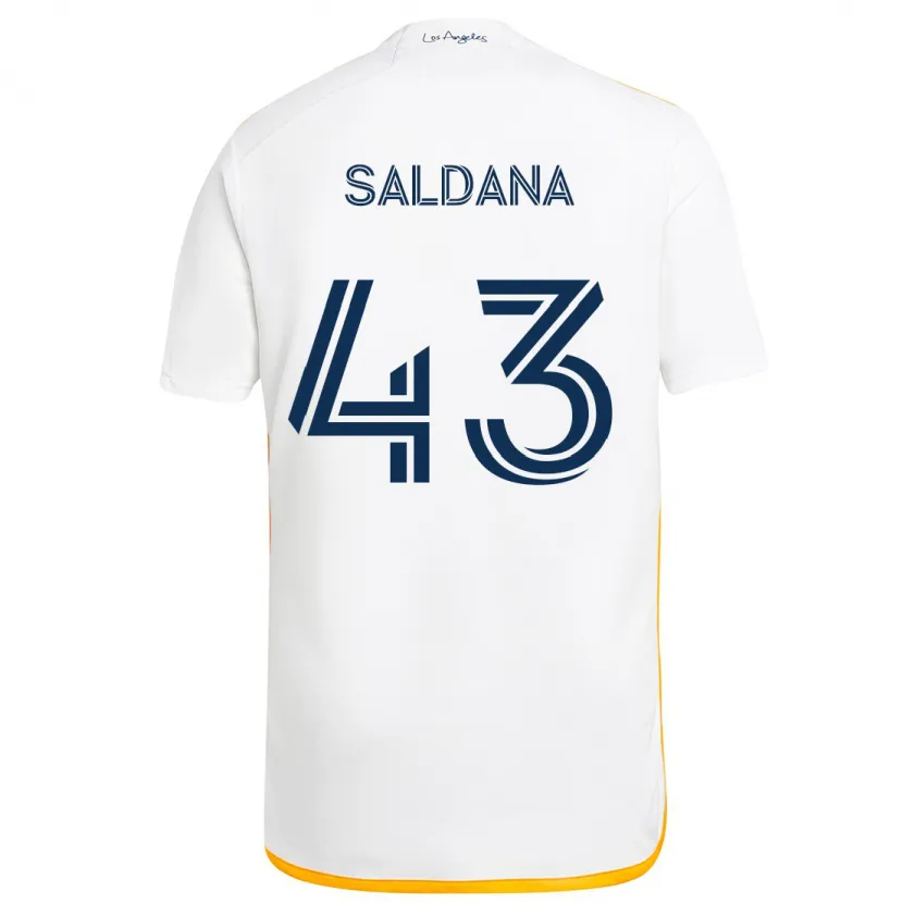 Danxen Kid Adam Saldaña #43 White Yellow Home Jersey 2024/25 T-Shirt