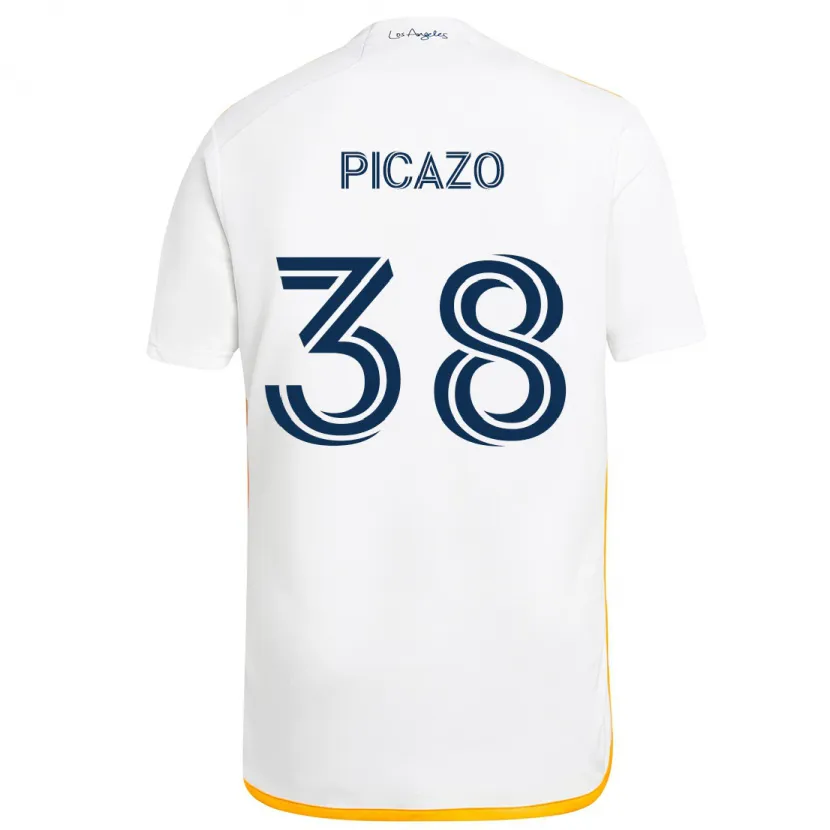 Danxen Kid Axel Picazo #38 White Yellow Home Jersey 2024/25 T-Shirt