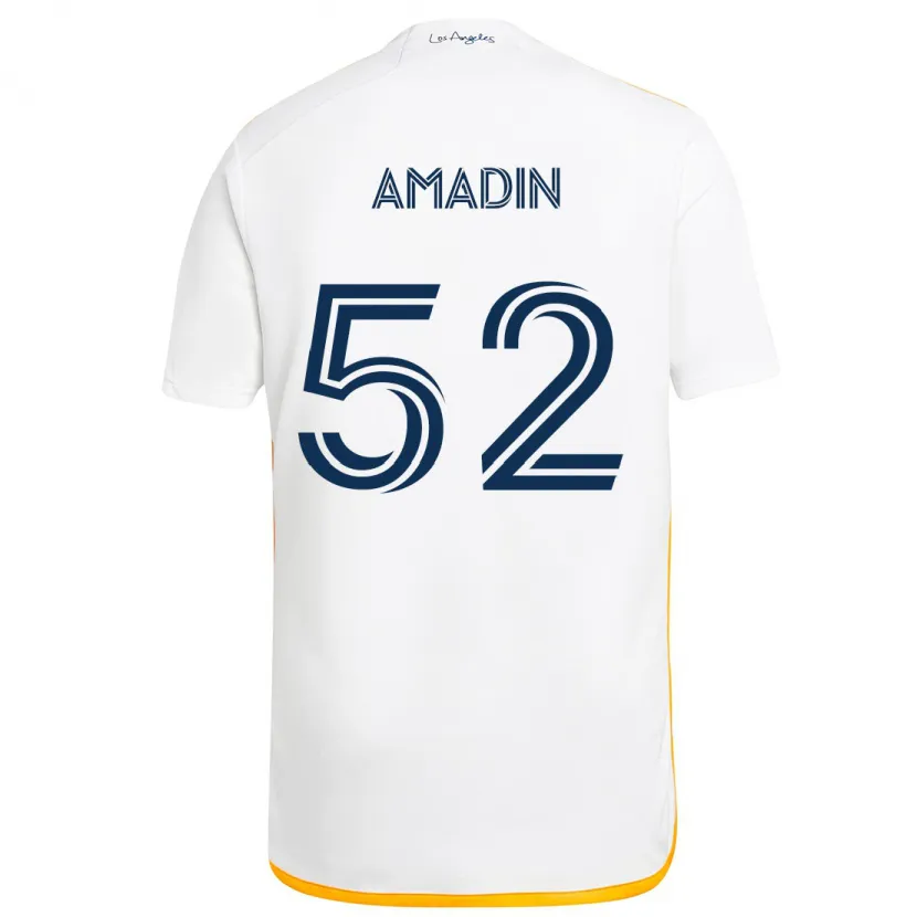 Danxen Kid Elijah Amadin #52 White Yellow Home Jersey 2024/25 T-Shirt