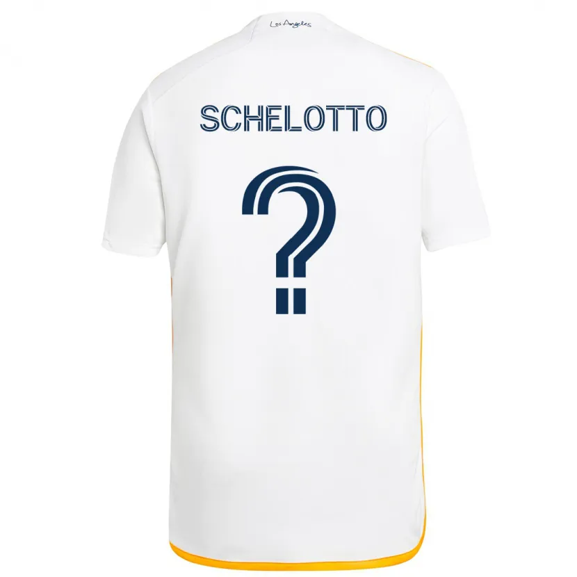 Danxen Kid Nicolas Barros Schelotto #0 White Yellow Home Jersey 2024/25 T-Shirt