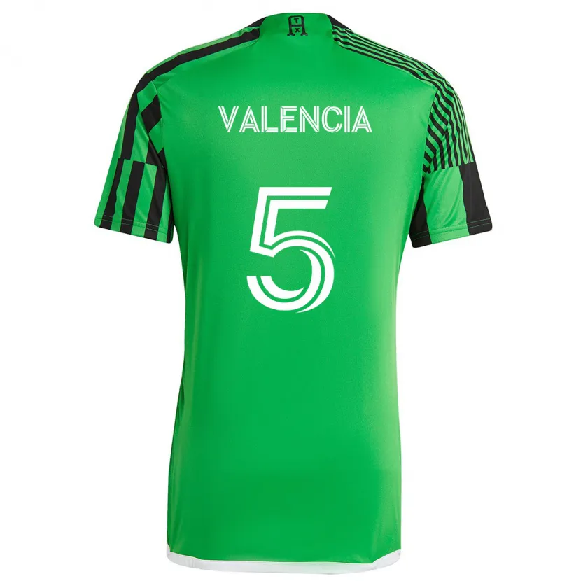 Danxen Kid Jhojan Valencia #5 Green Black Home Jersey 2024/25 T-Shirt