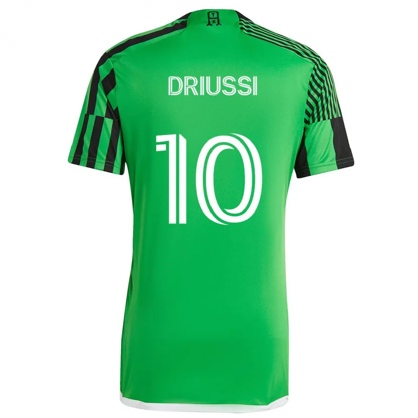 Danxen Kid Sebastián Driussi #10 Green Black Home Jersey 2024/25 T-Shirt