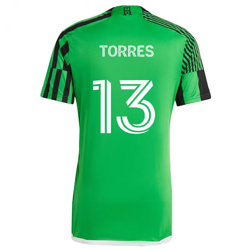 Danxen Kid Leo Torres #13 Green Black Home Jersey 2024/25 T-Shirt