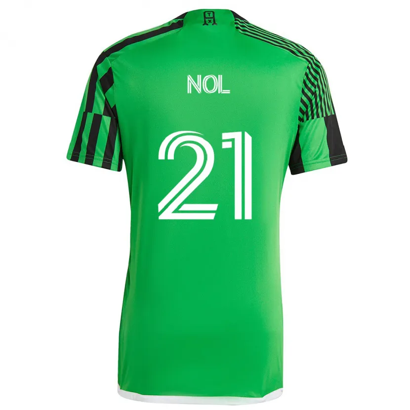 Danxen Kid Valentin Noël #21 Green Black Home Jersey 2024/25 T-Shirt