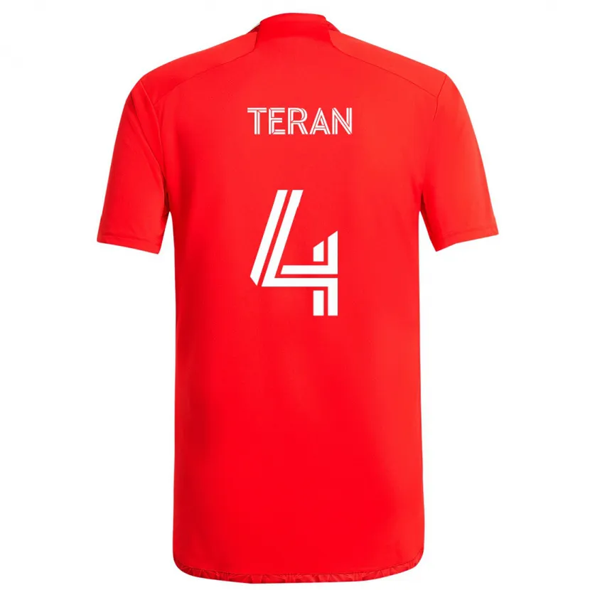 Danxen Kid Carlos Terán #4 Red White Home Jersey 2024/25 T-Shirt