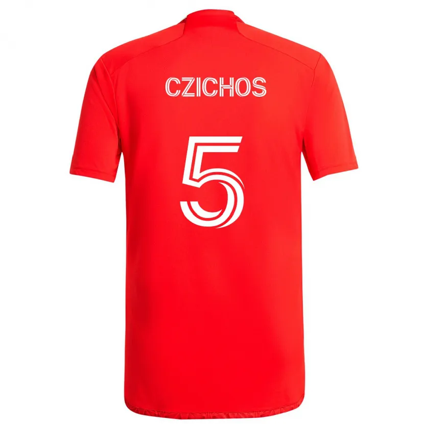 Danxen Kid Rafael Czichos #5 Red White Home Jersey 2024/25 T-Shirt