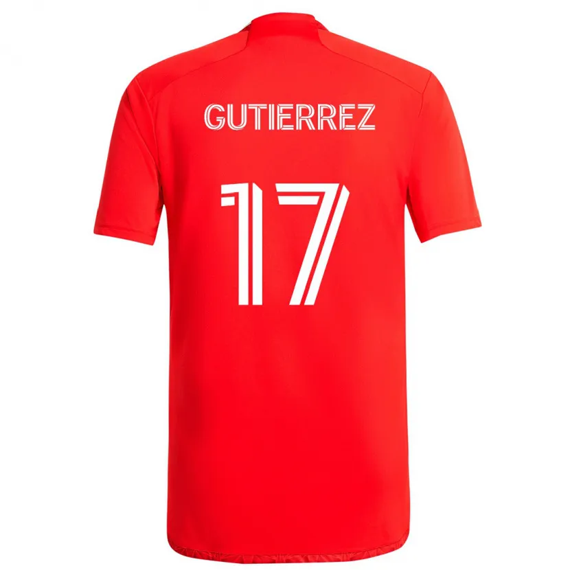 Danxen Kid Brian Gutiérrez #17 Red White Home Jersey 2024/25 T-Shirt