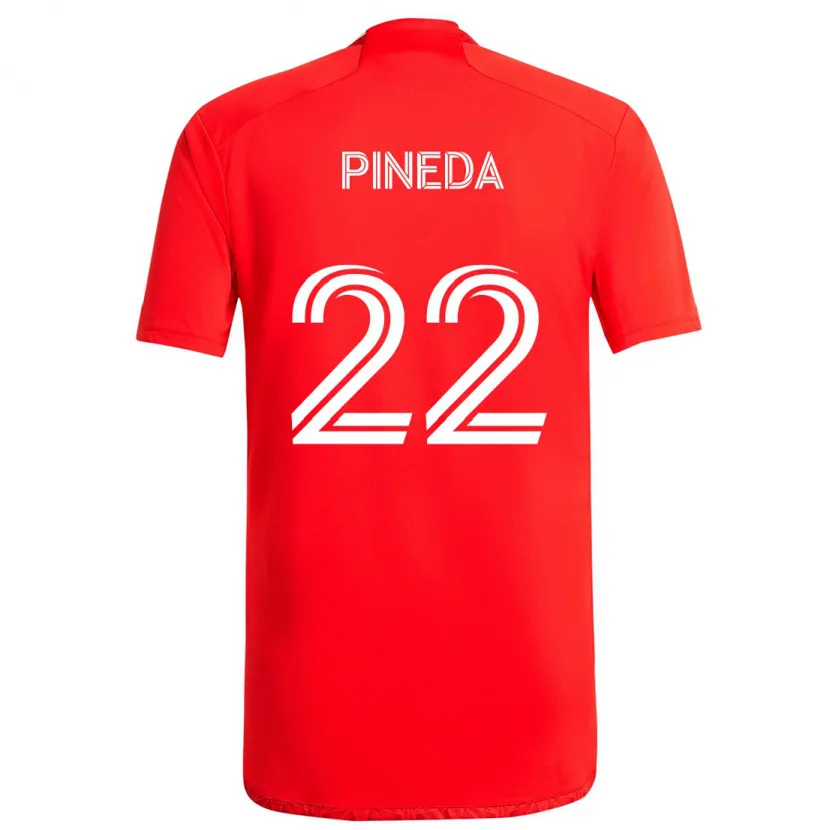 Danxen Kid Mauricio Pineda #22 Red White Home Jersey 2024/25 T-Shirt