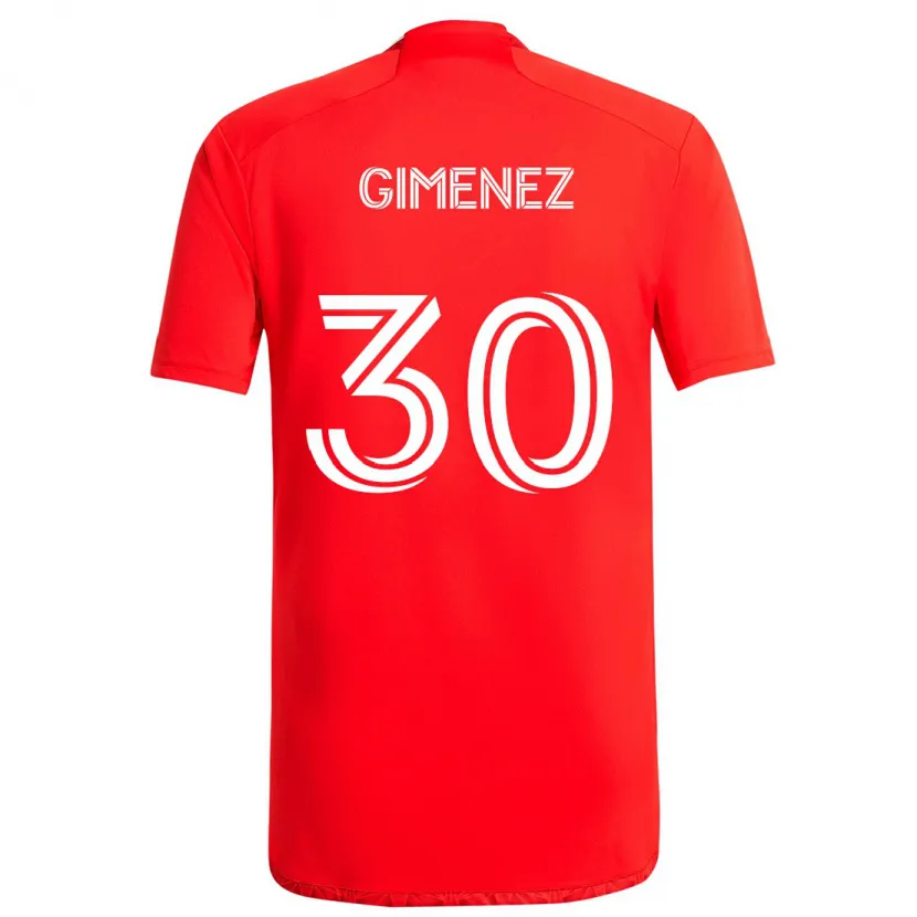 Danxen Kid Gastón Giménez #30 Red White Home Jersey 2024/25 T-Shirt