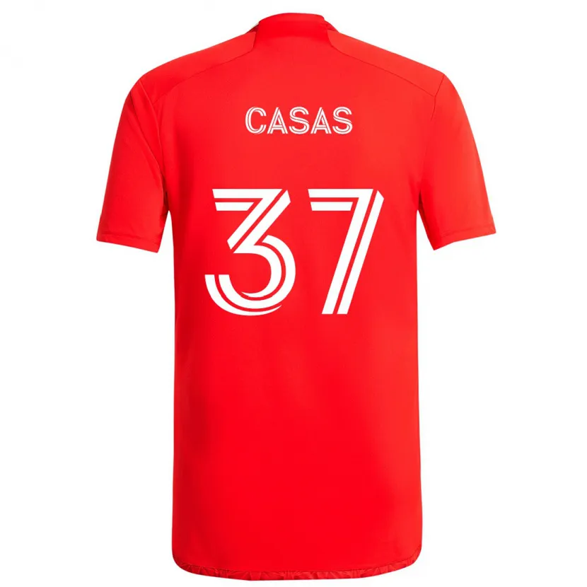 Danxen Kid Javier Casas #37 Red White Home Jersey 2024/25 T-Shirt