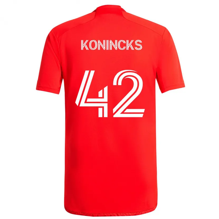 Danxen Kid Diego Konincks #42 Red White Home Jersey 2024/25 T-Shirt