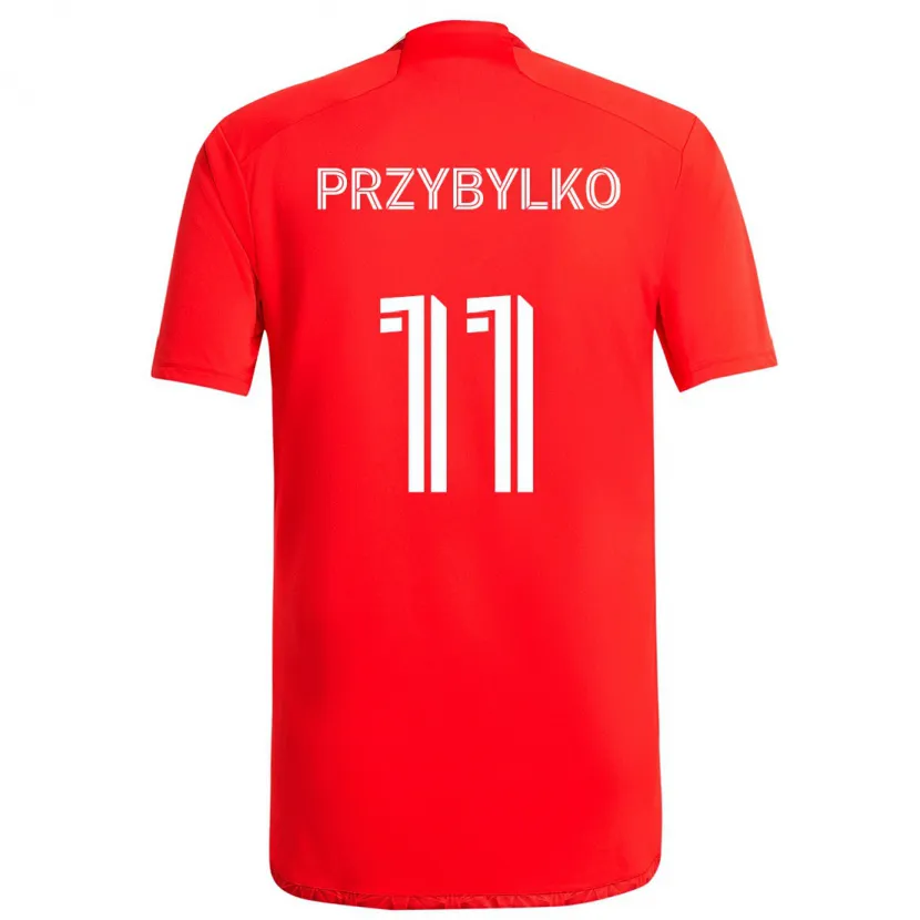 Danxen Kid Kacper Przybylko #11 Red White Home Jersey 2024/25 T-Shirt