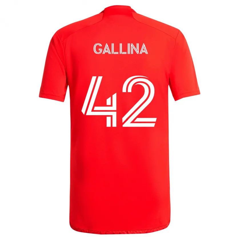 Danxen Kid Henrique Gallina #42 Red White Home Jersey 2024/25 T-Shirt