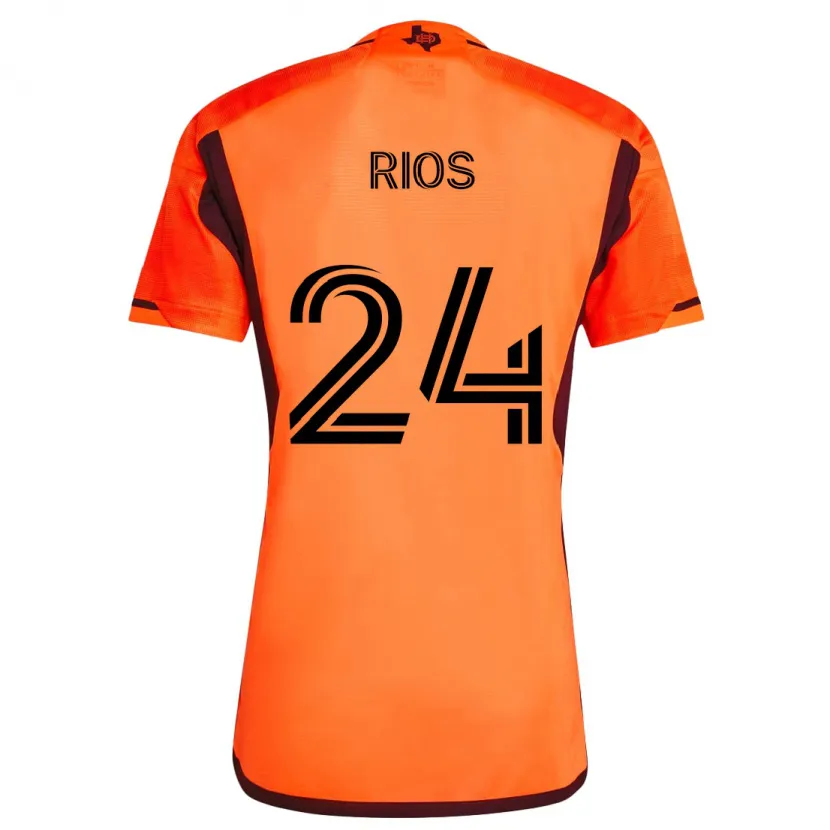 Danxen Kid Paolo Ríos #24 Orange Black Home Jersey 2024/25 T-Shirt