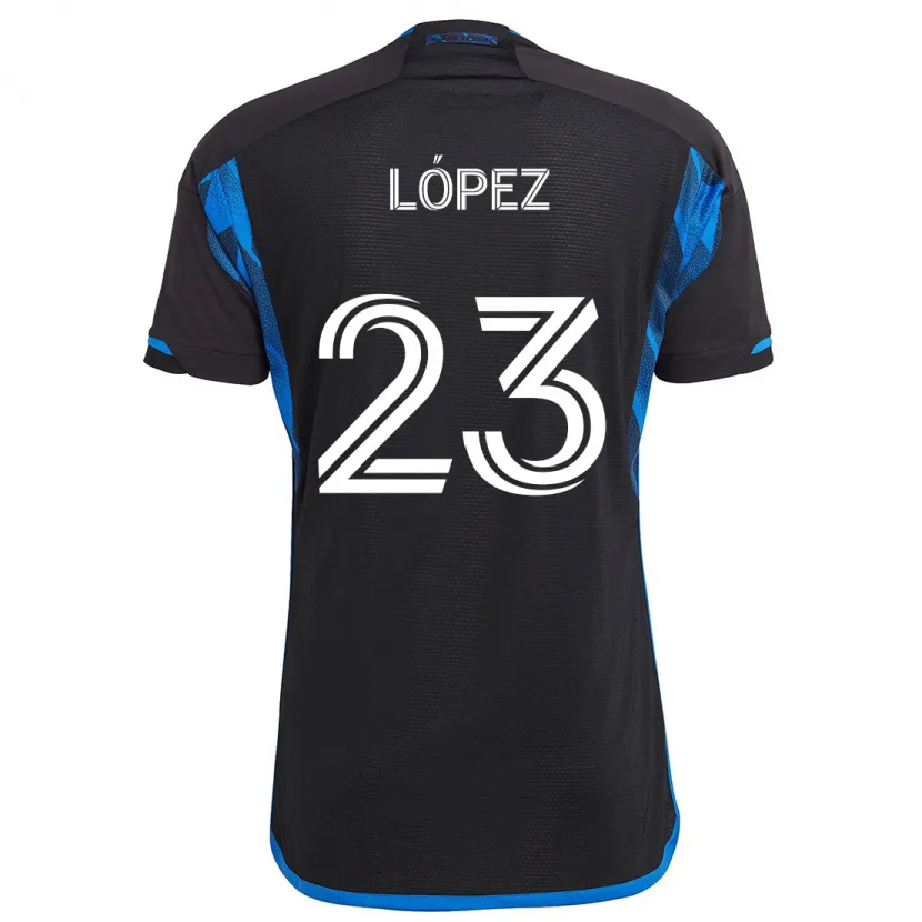 Danxen Kid Hernán López #23 Blue Black Home Jersey 2024/25 T-Shirt