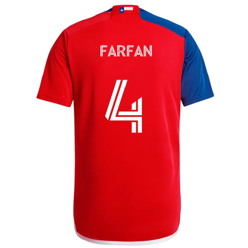 Danxen Kid Marco Farfán #4 Blue Red Home Jersey 2024/25 T-Shirt