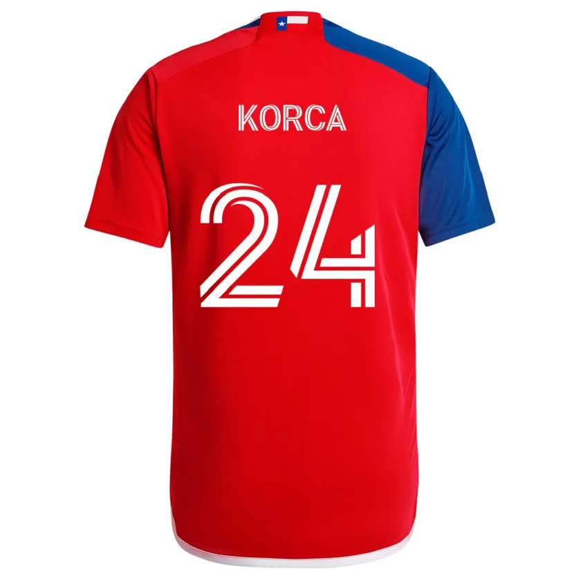 Danxen Kid Amet Korça #24 Blue Red Home Jersey 2024/25 T-Shirt