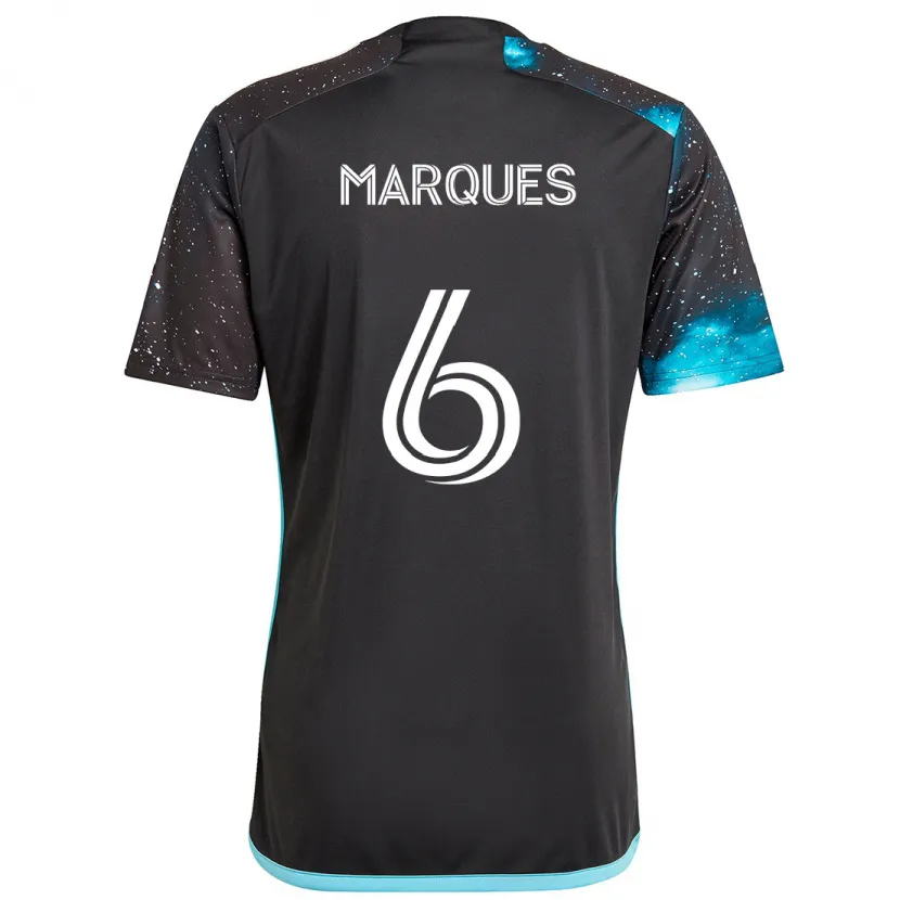 Danxen Kid Mikael Marqués #6 Black Blue Home Jersey 2024/25 T-Shirt