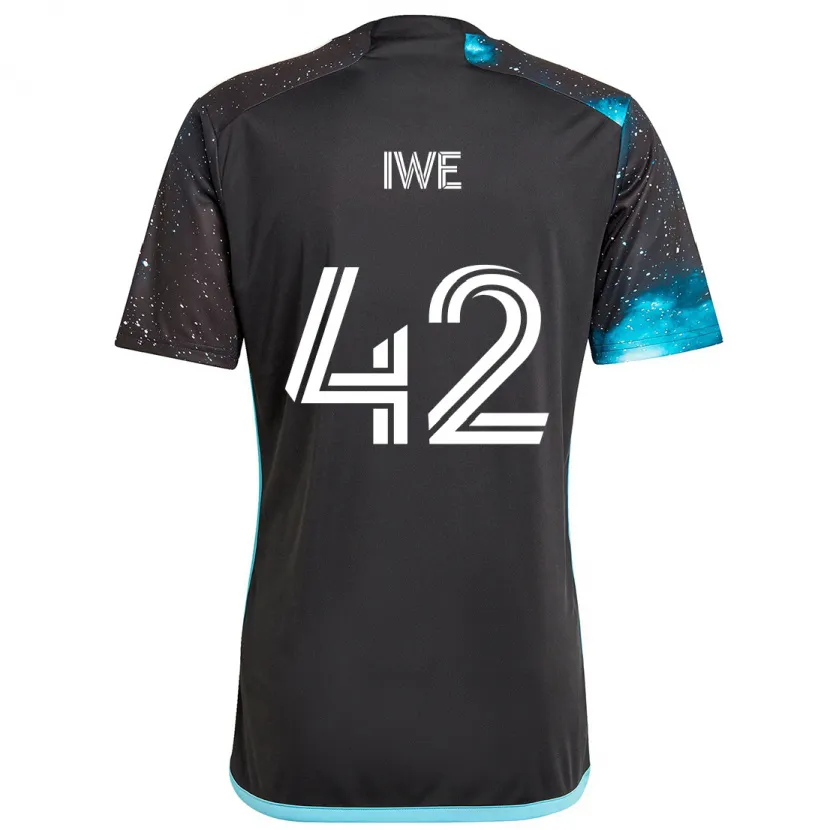 Danxen Kid Emmanuel Iwe #42 Black Blue Home Jersey 2024/25 T-Shirt