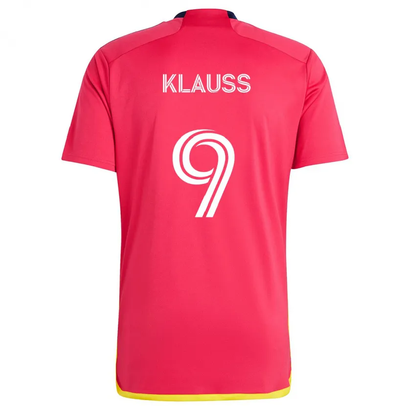 Danxen Kid João Klauss #9 Red Blue Home Jersey 2024/25 T-Shirt