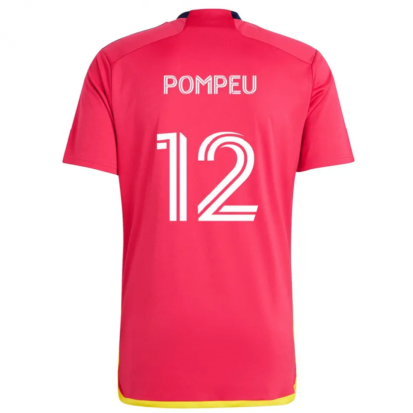 Danxen Kid Célio Pompeu #12 Red Blue Home Jersey 2024/25 T-Shirt