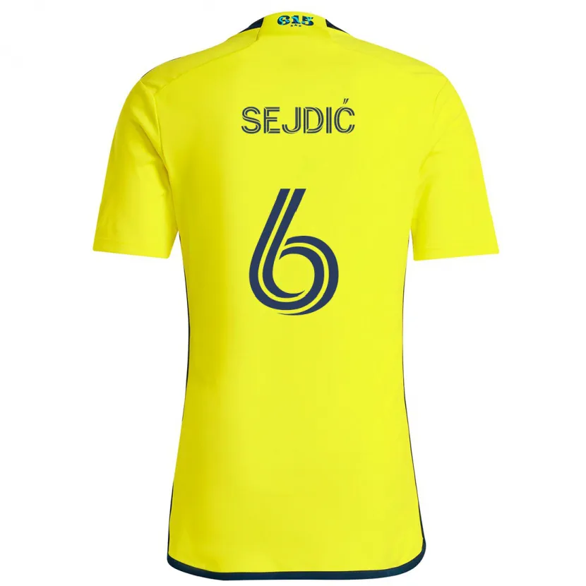 Danxen Kid Amar Sejdić #6 Yellow Blue Home Jersey 2024/25 T-Shirt