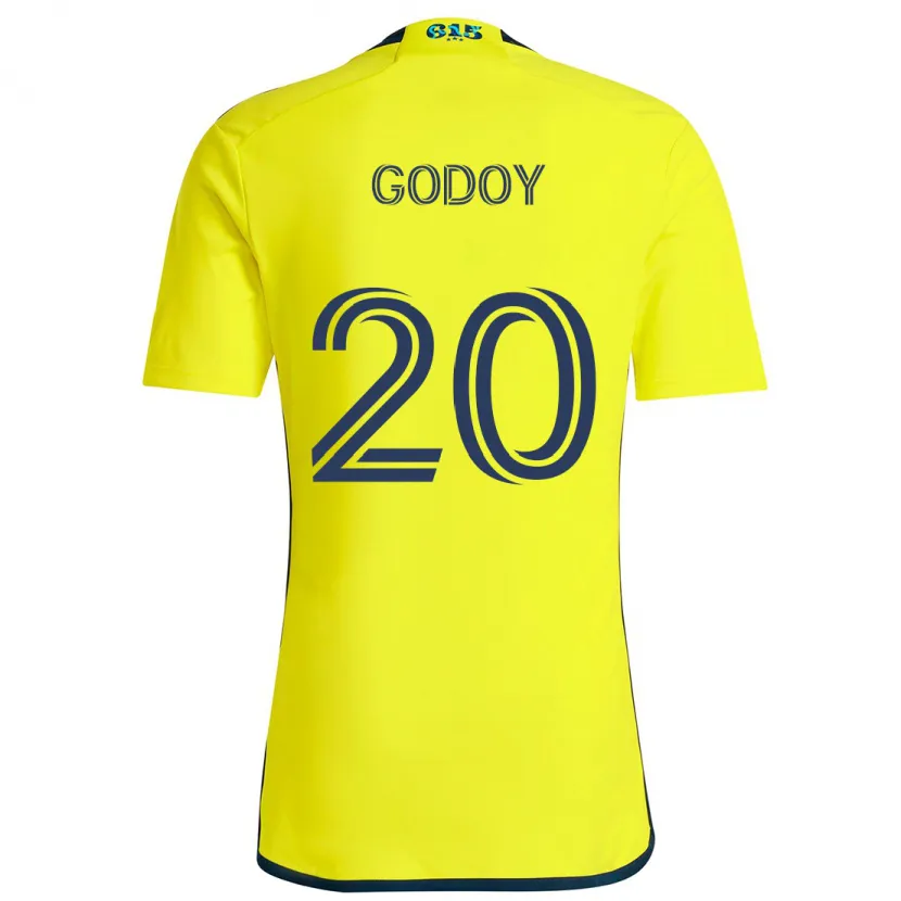 Danxen Kid Aníbal Godoy #20 Yellow Blue Home Jersey 2024/25 T-Shirt