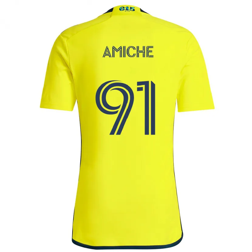 Danxen Kid Kemy Amiche #91 Yellow Blue Home Jersey 2024/25 T-Shirt