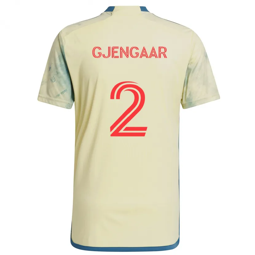 Danxen Kid Dennis Gjengaar #2 Yellow Red Blue Home Jersey 2024/25 T-Shirt