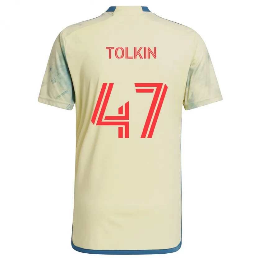 Danxen Kid John Tolkin #47 Yellow Red Blue Home Jersey 2024/25 T-Shirt