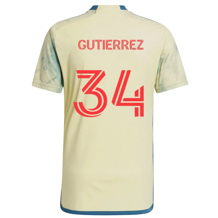 Danxen Kid Juan Gutiérrez #34 Yellow Red Blue Home Jersey 2024/25 T-Shirt