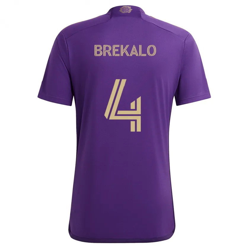 Danxen Kid David Brekalo #4 Purple Yellow Home Jersey 2024/25 T-Shirt