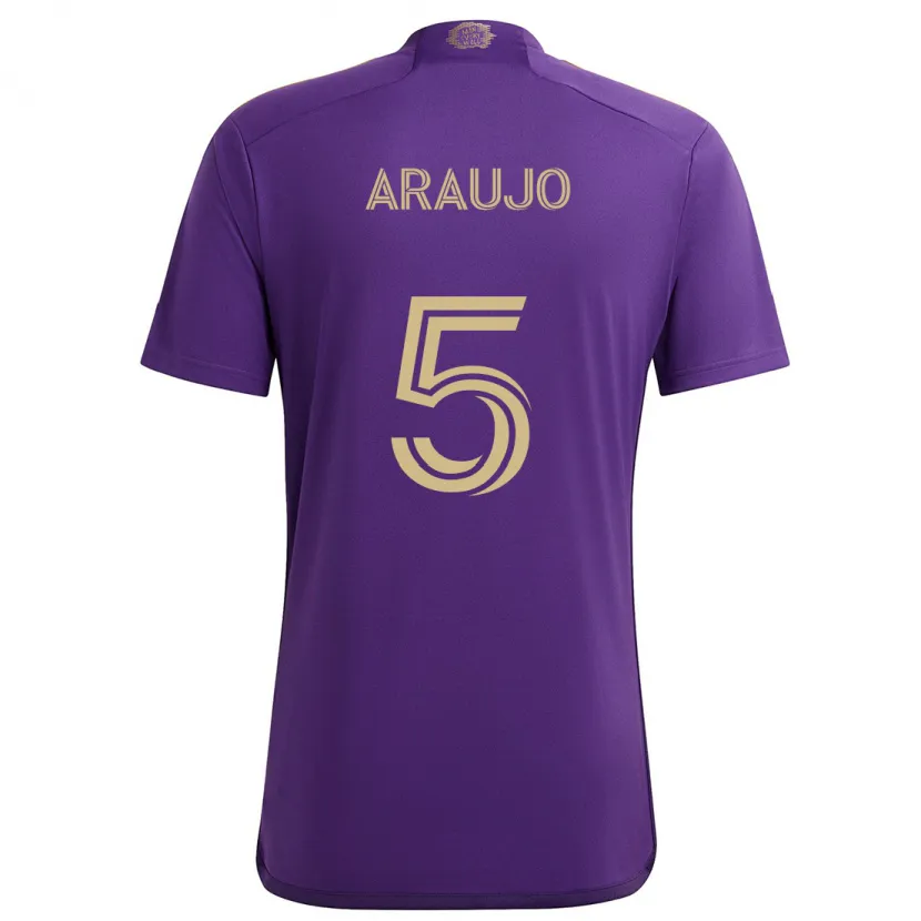 Danxen Kid César Araújo #5 Purple Yellow Home Jersey 2024/25 T-Shirt