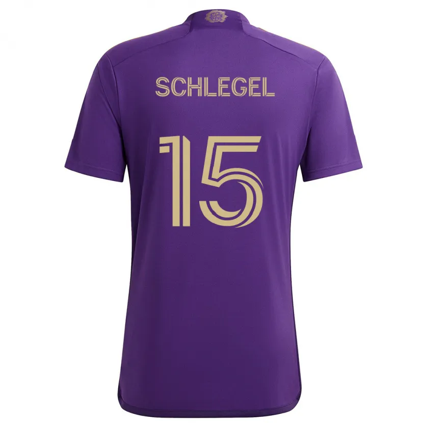 Danxen Kid Rodrigo Schlegel #15 Purple Yellow Home Jersey 2024/25 T-Shirt